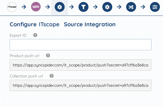 Screenshot Configure ITscope Source Integration zu Shypsystem-Schnittstelle WooCommerce