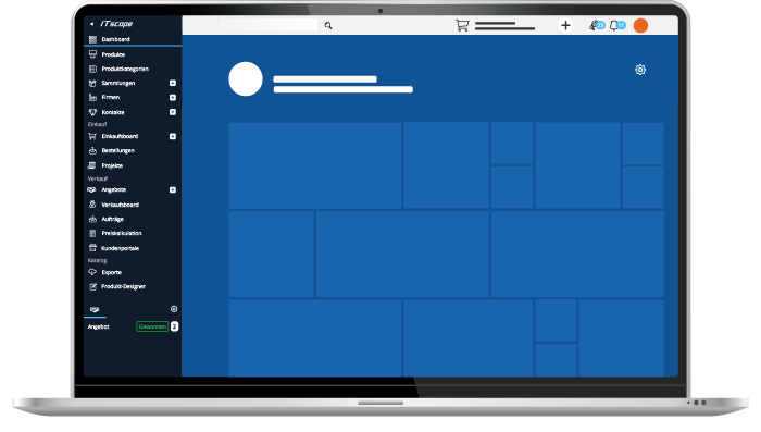 Macbook mit der geöffneten ITscope Plattform