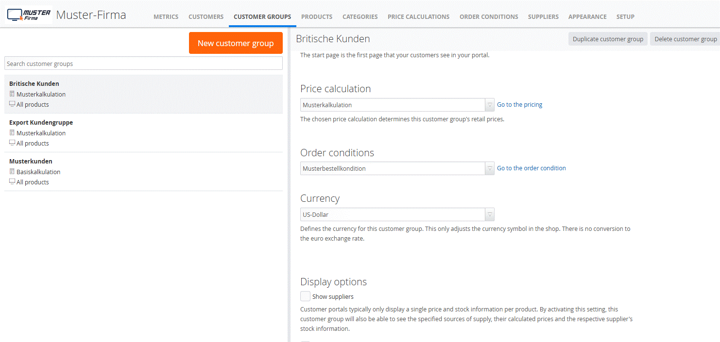 Foreign currencies such as the British Pound in the ITscope B2B Shop in the