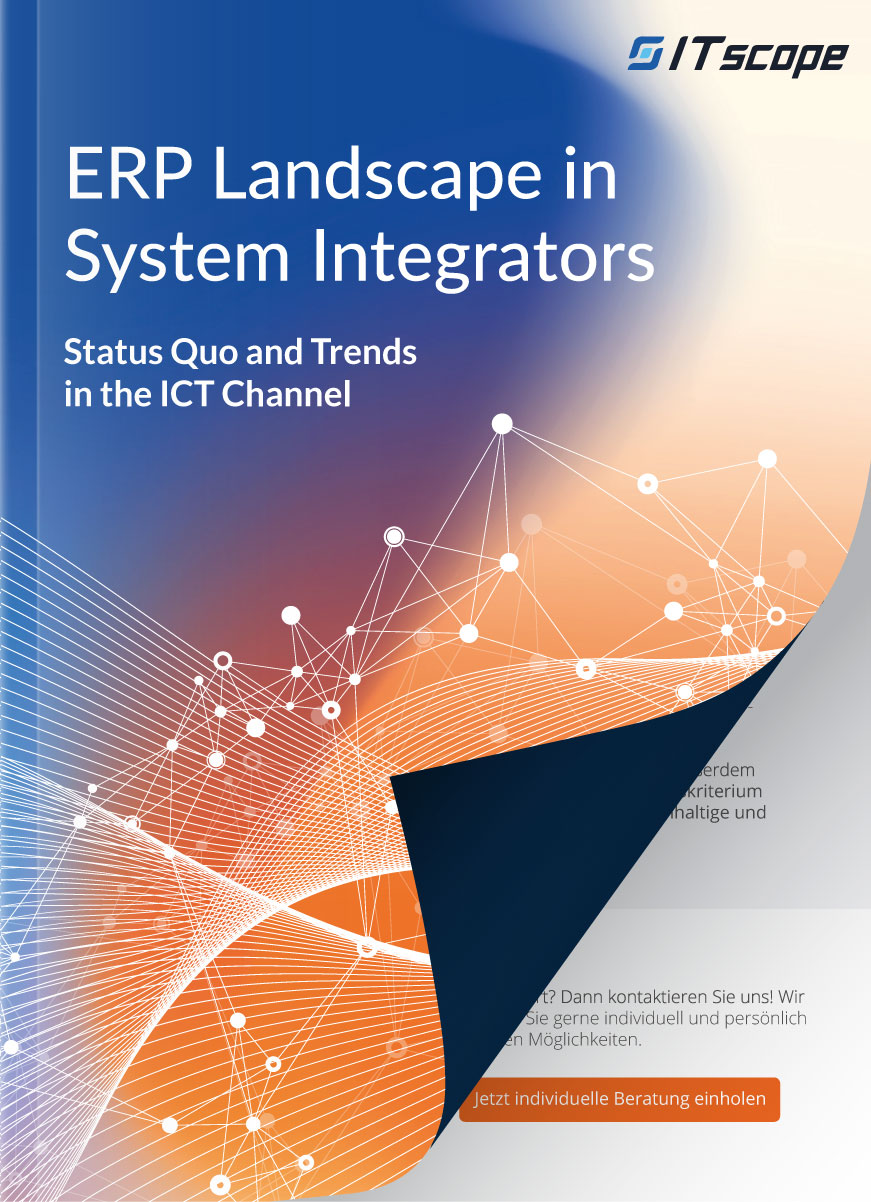 Cover page of the white paper ERP landscape in the system house 2025