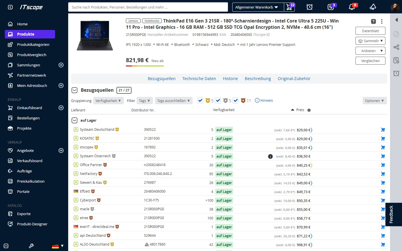 Neu gestaltete ITscope Produktseite auf ITscope - Lenovo Notebook