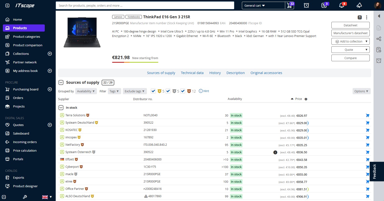 ITscope Product Page with Lenovo Notebook